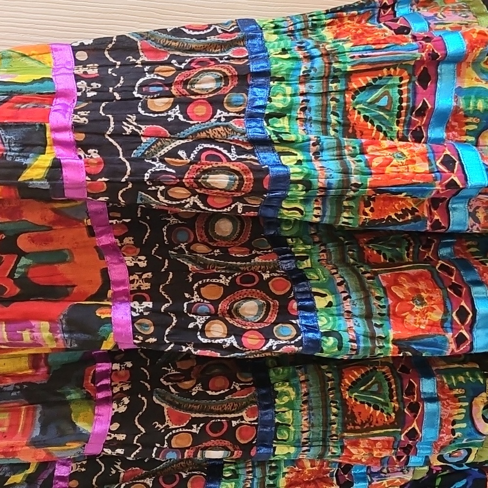 Soft Surroundings XL Cotton Boho Beauty! Flair Maxi Skirt. - Picture 2 of 3
